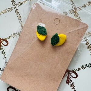 Lemon and Leaf Earrings